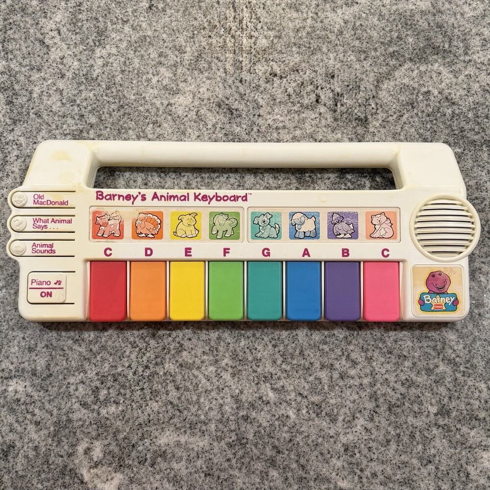 VINTAGE- 1990 Playskool Barneys Animal Keyboard Purple Dinosaur- Item#:585 *READ